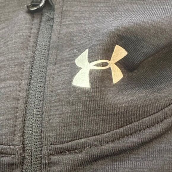 Under Armour Jet Black Long Sleeve‎ 1/4 Zip Women's Shaped Active Wear Top Small - Picture 2 of 7
